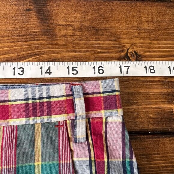 Polo Ralph Lauren Shorts Authentic Indian Madras plaid flat front chino size 32 - Picture 8 of 10